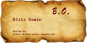 Blitz Ozmin névjegykártya